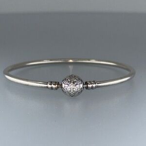 Pandora Silver Bracelet with Intricate Center Bead